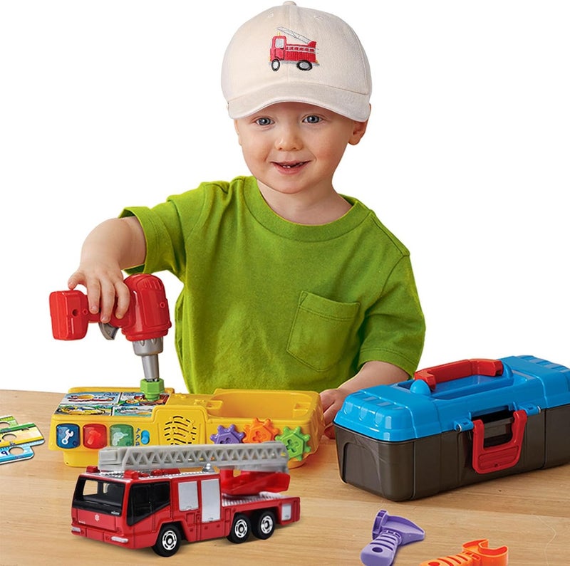 ACTLATI Embroidered Fire Truck Baseball Caps for Toddler Boys Girls Funny Cotton Hat Adjustable Dad Summer Sun Hat 3-8 Years - Image 2